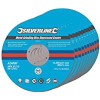 Silverline 224514 - Discos de desbaste de centro hundido para metal- 10 pzas (115 x 6 x 22-2 mm)